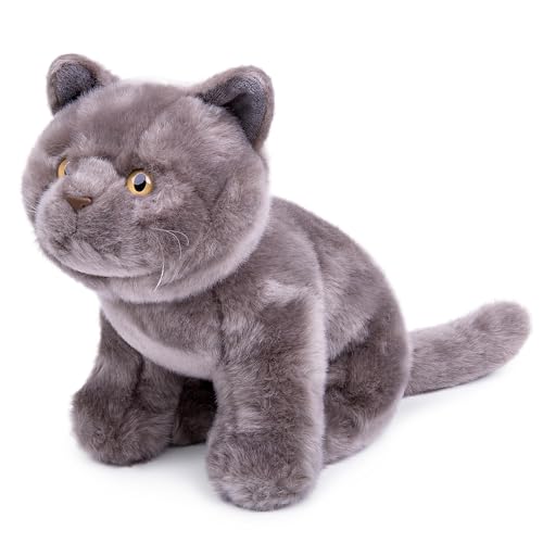 Peluche chat court britannique réaliste et douce pour enfant