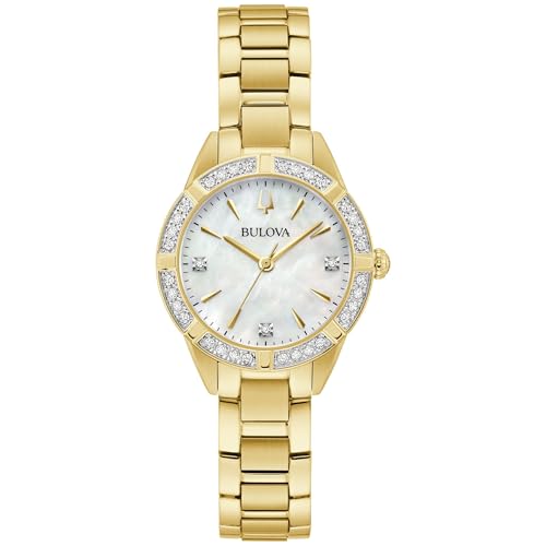 Montre Bulova Watch 98R297 en acier dore avec cadran nacre
