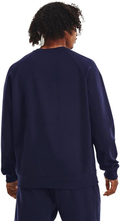 Under Armour Men's Rival Fleece Crew, (410) Midnight Navy / / White, Large Tall - Image 2