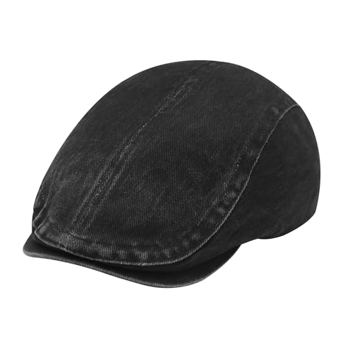 Image of ZLYC Men Cotton Flat Cap Summer Scally Ivy Gatsby Newsboy Beret Driver Cabbie Hunting Hat