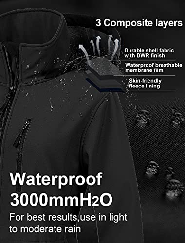 Creatmo Us Women's Ladies Tactical Jacket Soft Shell Polyester Windbreaker With Removable Hood Black S #TOP3