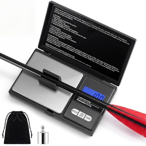 Konohan 4 Pack Portable Digital Arrow Scale High-Precision 200g/0.01g with Arrow Holder 50g Calibration Weight & Velvet Bag Batteries Not Included