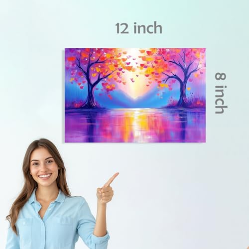 Image of SiddArtify Abstract Landscape Wall Art Prints Set - Colorful Nature Poster Decor for Living Room Bedroom Office - 8x12 Sticker Pack of 6