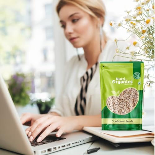 Image of NutriOrganics Raw Sunflower Seeds For Eating,High In Protein And Fiber&Gluten Free,500Gm