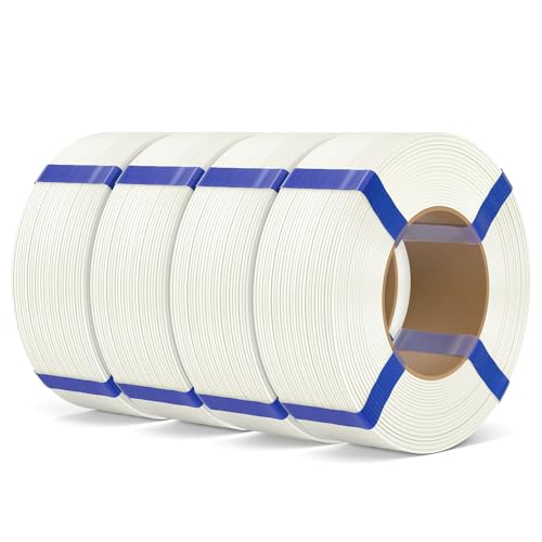 Image of ELEGOO PLA Basic Refill Filament 1.75mm White 4KG, 3D Printer Filament No Spool for Reusable Spool Refilling Dimensional Accuracy + /- 0.02mm, 4pcs 1kg Spool(2.2lbs)