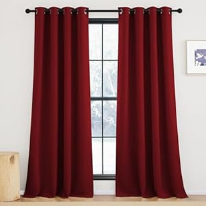 KGORGE Rote Verdunklungsvorhänge 2er Set