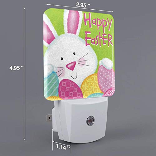Efinluky Led Night Light 2 Pcs Easter Night Light Cute Rabbit Lamp Plug-In Led Nightlights Dusk To Dawn Sensor Night Lamp For Bedroom Room Nursery Hallway Stairs Kitchen Wall Decorative #TOP2