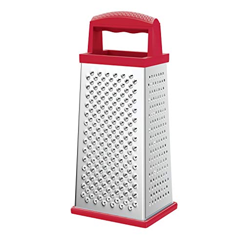 Ralador inox com 4 Faces de 9'' Vermelho, PRP5333-Vm, Euro Home