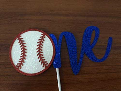 Baseball One Cake Topper- Glitter, Baseball 1St Birthday Decorations, Baseball 1St Birthday Cake Topper, 1St Birthday Cake Topper For Boy #TOP3