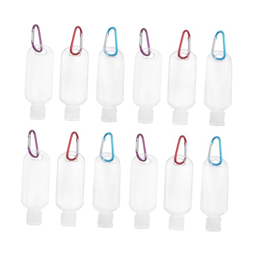 OATIPHO 10個 詰め替えボトル 持ち運び便利な透明プラスチック製 振り出し式容器 カラビナ付き旅行用シャンプー乳液ボトル ランダムカラー