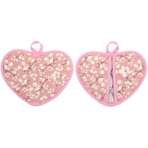 Cotton Heart Shaped Oven Mitts by Kichvoe Cover