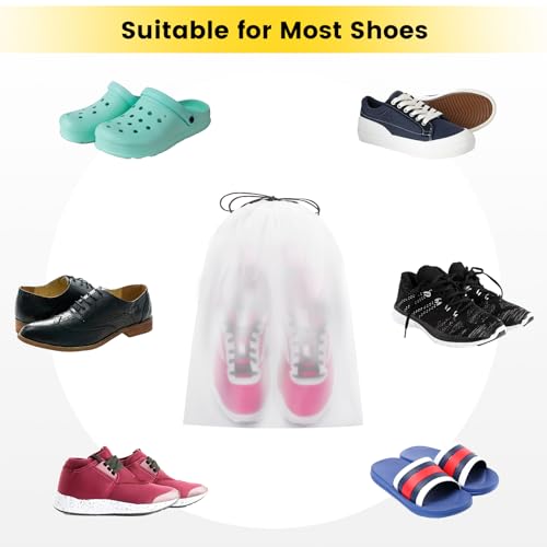 Vorspack Shoe Bags for Travel, 6 Pcs, Transparent, Drawstring, Large - image 4