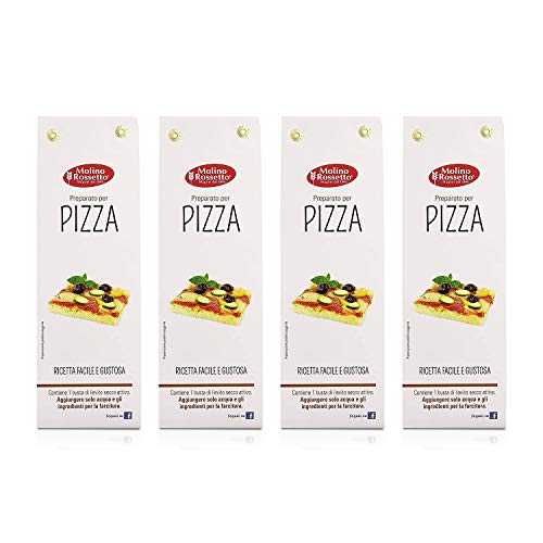 Molino Rossetto Italian Pizza Dough Mix for Gourmet Homemade Pizza Crust 17.6oz (500g) - Pack of 4