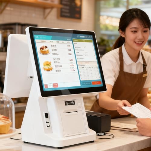 Qiang Caja Registradora Inteligente Todo En Uno,Terminal De Punto De Venta Táctil 15,6
