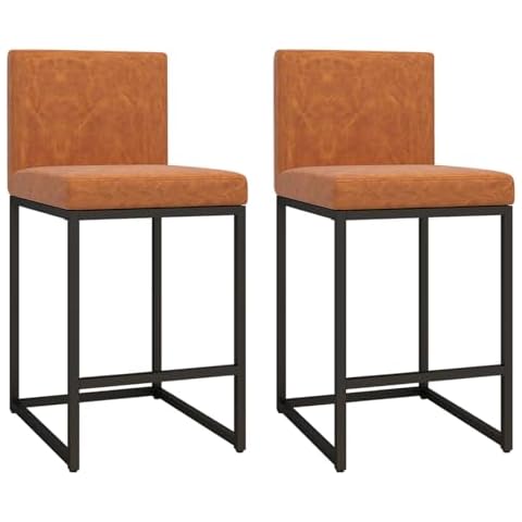 ELECWISH Modern Bar Stools with Back,Upholstered Counter Height Bar Stools Without Handle, Bar Chairs (Set of 2) Cover