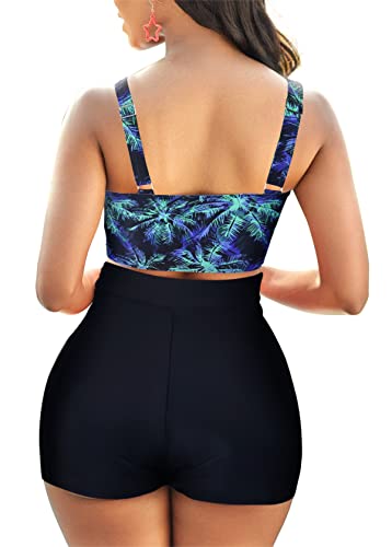 B2prity Women's Two Piece Swimsuit Ladies Bathing Suit Vintage Swimwear Bikini Set with Bottom Brazilian2
