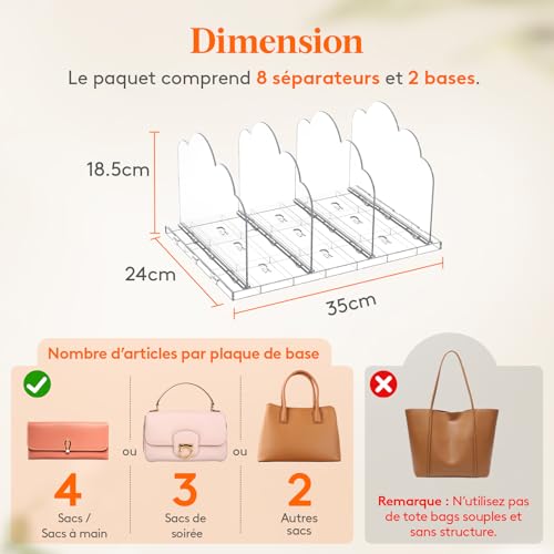Rangement sac a main rigide pour eviter les plis des grands cabas - 5