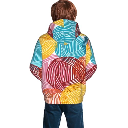 Colorful Wool Balls Kid Hoodies Boys Sweatshirts Girls Pullover with Pocket4