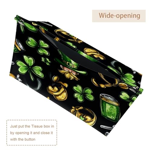 Porte-mouchoirs Saint Patrick pour décoration de table printanière verte - 6