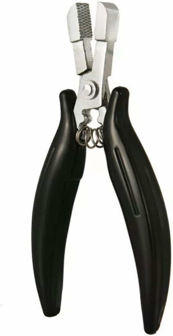 GL Professional Hair Extension Plier| Heavy-Duty Serrated Jaw KeratinBond, U tip, K tip Plier – All-Black Ergonomic Handle