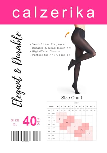 40D Semi-Sheer Tights – Rip-Resistant, High-Waist, Breathable & Elegant Pantyhose, Black Sheer Tights for Women3