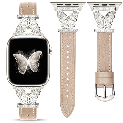 Bracelet Apple Watch femme en cuir : l'idée cadeau chic et étincelante