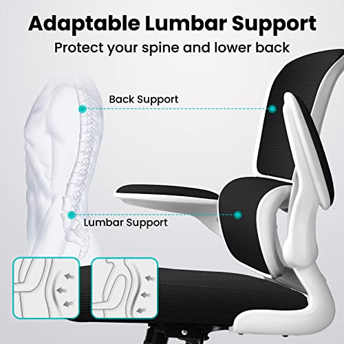 Razzor Office Chair, Ergonomic Desk Chair With Lumbar Support And Adjustable Armrests, Breathable Mesh Mid Back Computer Chair, Reclining Task Chair For Home Office #TOP2