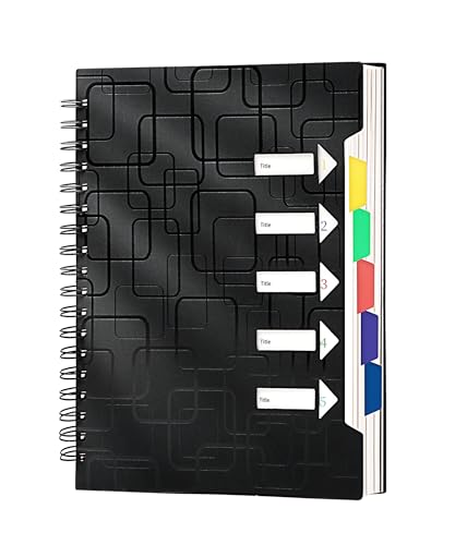 CAGIE 5 Subject Notebook for Work 240 Pages Spiral Notebooks
