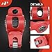 A-Premium 16Pcs Red Aluminum Engine Roller Rocker Arms with Needle Bearings Compatible with Chevy BBC 454, 1.72 Ratio, 7/16