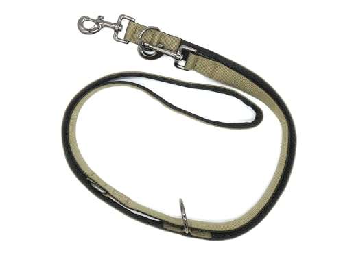 LIEBHUND ComfortLine mit Mesh Gewebe 2m, 2,5cm Hundeleine verstellbar in olivgrün für mittelgroße bis große Hunde - Premium Leine Führleine