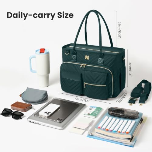 Image of Teacher Tote Bag for Women,Laptop Work Bag for Business Travel,Quilted Nurse Bible Computer Bag Briefcase Gift