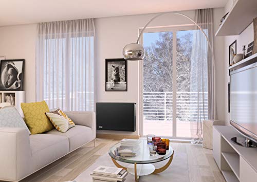 De'longhi Convection Panel Heater, Full Room Quiet 1500W, Freestanding/Easy Install Wall Mount, Led Digital Display, Adjustable Thermostat, Timer, Energy Saving, Asphalt Gray #TOP3