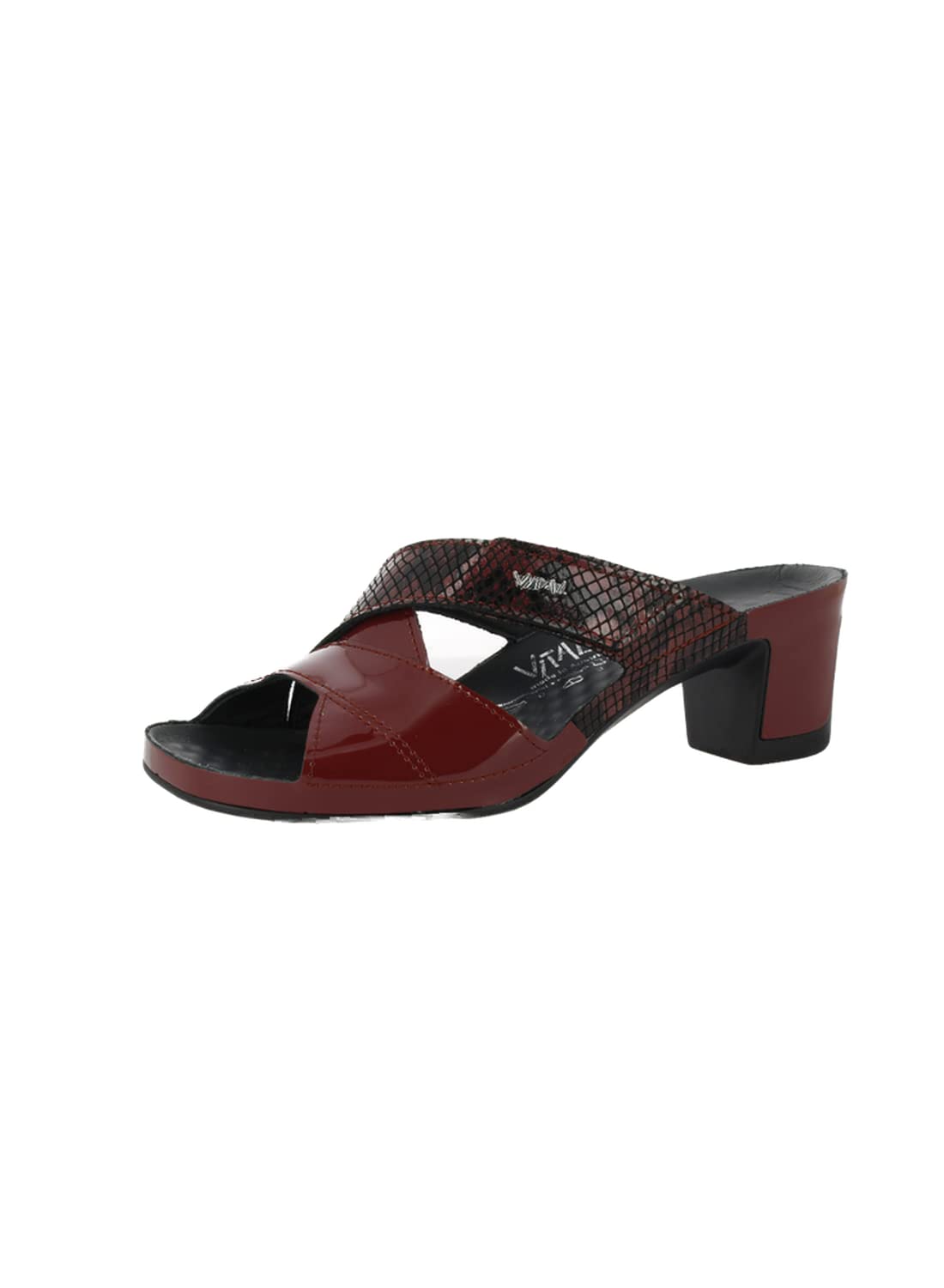 Vital Ladies Block Heel Sandals Joy - Naplack/Snake 05034AS bordo
