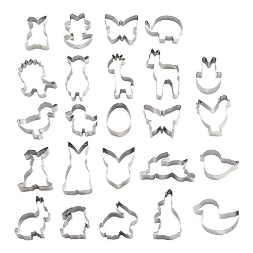 24 UNIDS Pascua Conejo Pato Forma de Pollo Cortador de Galletas Set de Acero Inoxidable Animal Modelo de Galleta DIY Suministros para Hornear