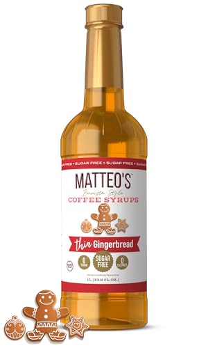 Matteo's Gingerbread Syrup for Coffee, Lattes, Cappuccinos & Dess...