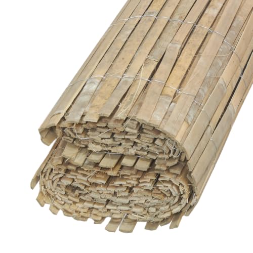 AUBRY GASPARD - Canisse en Lames De Bambou - Brise-Vue Esthétique et Écologique - Livrée Roulée Dans Un Sac De Transport - Parfaite pour Jardin et Terrasse - Naturelle - 150X500 cm