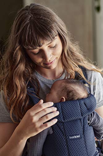 Image of BabyBjorn Baby Carrier Free, Navy Blue, 3D Mesh | Infant Carrier (7-26.5 lbs), Front Facing, Outward Facing, with Back Support, Ergonomic, Lumbar Support