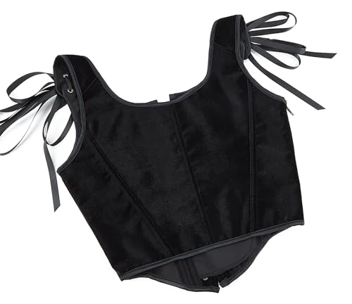 Womens Bustier & Corset Black Lace Boned-Top Mesh Tops Renaissance Fit Crop Waist Bodyshaper Gothic Vintage Jacquard Lingerie4