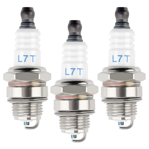 VooGenzek 3 Piezas L7T Bujías para Motosierra, Bujía BM6A / L7T Reemplazo, Bujía para Desbrozadora, Bujías de 2 Tiempos, para Cortacésped Motosierra Repuestos de Motor
