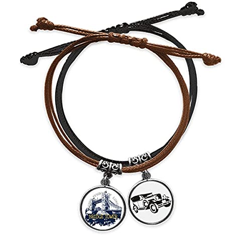 Bracelet corde main chaîne cuir London Bridge graffiti Royaume-Uni