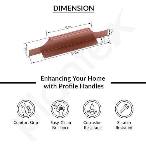 Image of Plantex Profile Handle for Kitchen Cabinet /10 Inch Aluminium Drawer Profile Handle /Wardrobe Pull Handle for Home /Office /Hotel - Pack of 5 (Rose Gold)