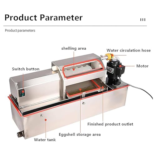 Sbucciatore elettrico in acciaio inox, 70 kg/h, strumento di lavorazione automatico per uova sode, garantisce un basso tasso di rottura