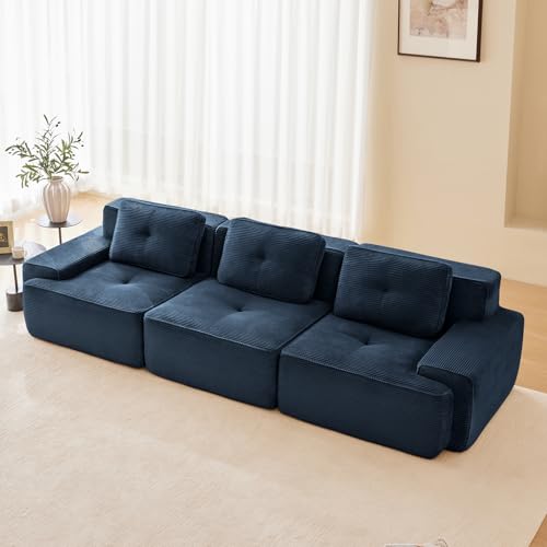 Image of Corduroy Modular Sectional Sofa, Oversized Cloud Couches for Living Room