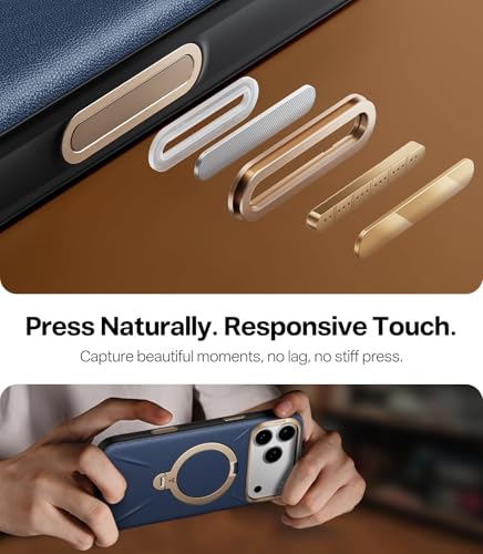Image of TORRAS Q3 VegSkin Original for iPhone 17 Pro Case, 360 Spin Stand, MagSafe Compatible, Mil-Grade Drop Tested, Camera Control, Premium Organic Silicone Leather for iPhone 17 Pro Cover, Midnight Black