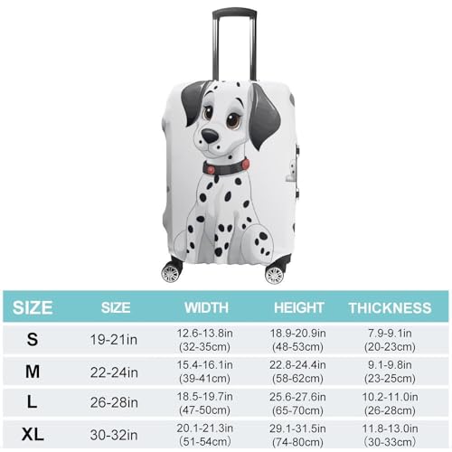 Cute Dalmatian Printed Luggage Cover Protector, Fits 18-32 Inch Luggage2