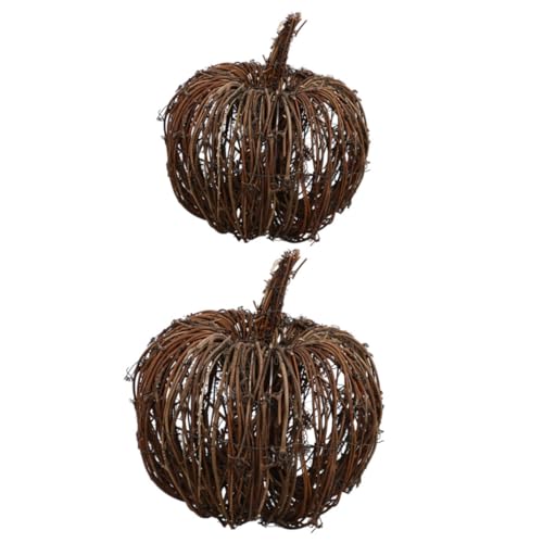 Citrouille figurine statue en rotin pour remplacer les décorations en plastique jetables