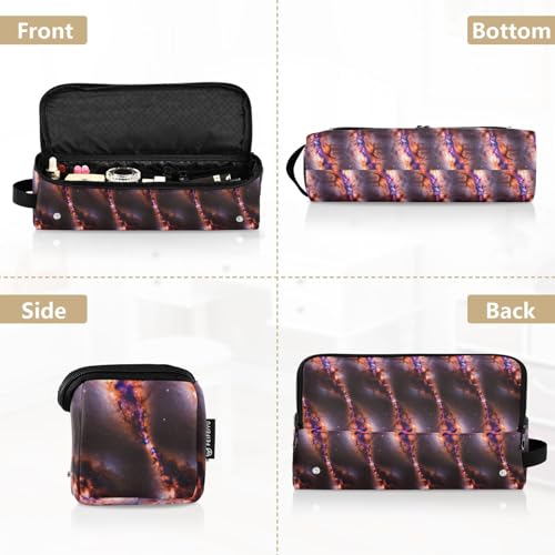 Organizador para herramientas de cabello 2 en 1 y estera resistente al calor con cremallera, estuche portátil para viaje para rizador, plancha de pelo, secador plano Nebula Galaxy miniatura 5