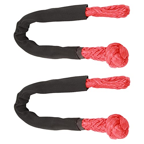 Synthetic Soft Shackle, 38000Lbs Breaking Force Wear Rope Shackle Lightweight for Boat for Offroad Vehicels (Red)
