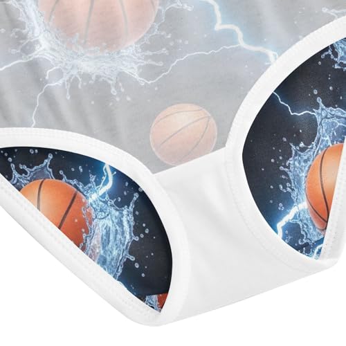 Underwear for Girls, Basketballs Blue Lightning Toddler Girl Panties, Cotton Underwear for Girls, 2T–8 Years4