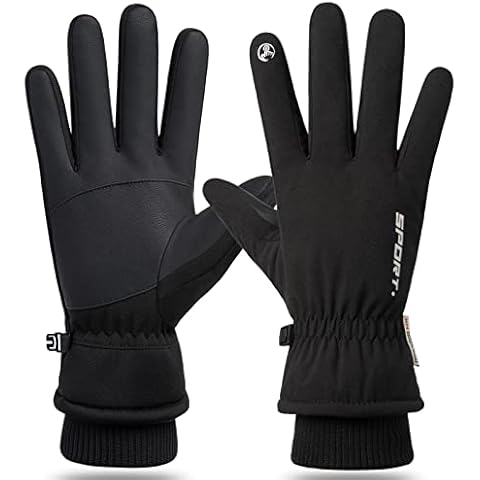 weiatas Winter Warm Gloves for Men Women Touchscreen Waterproof Thermal Snow Gloves for Cycling Hiking Running Skiing Fishing Outdoor Working (Black, Large) Cover